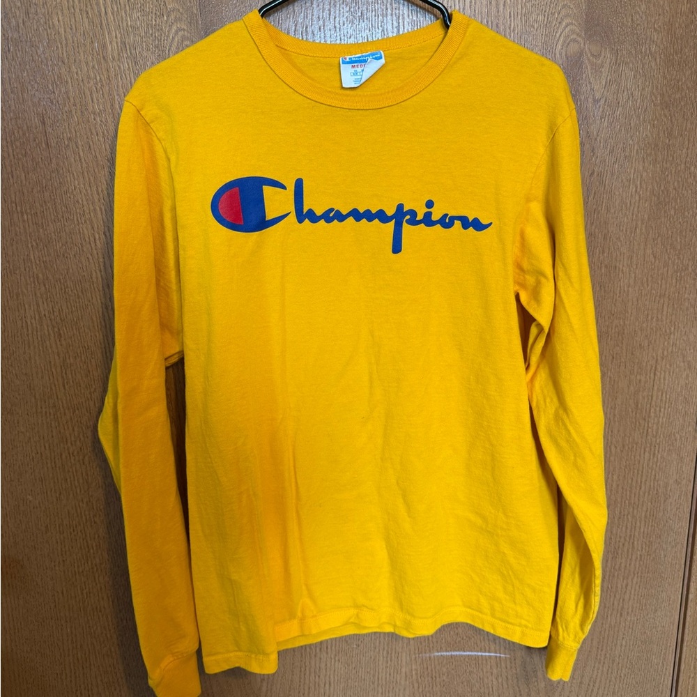 Champion Bright Yellow Short Sleeve Tee with Logo Tag